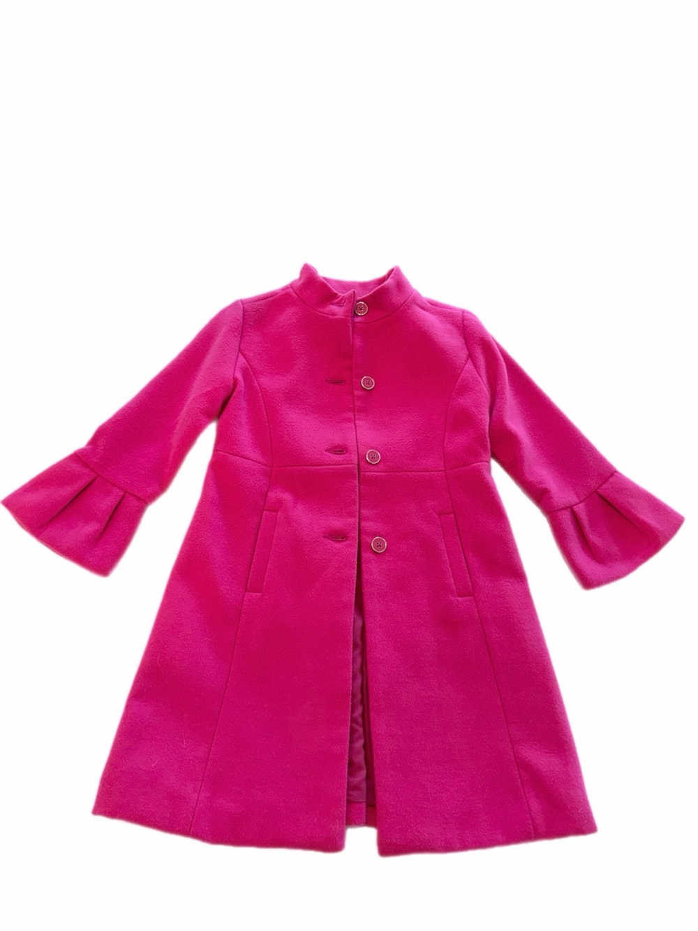 Janie and Jack Hot Pink Bell-Sleeve Pea Coat